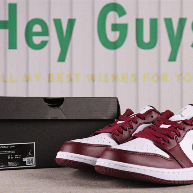 Original US$31 Air Jordan 1 Low Bordeaux 553558-615 Size 36-46