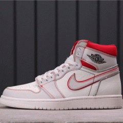 40USD Air Jordan 1 “Sail-University Red” 555088-160 36-46