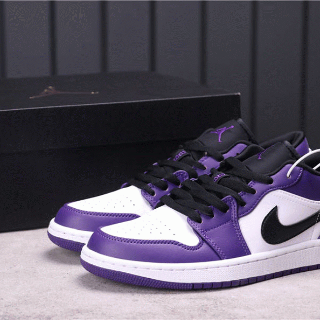 Authentic 44usd Air Jordan 1 Low Court Purple 553558-500 36-46