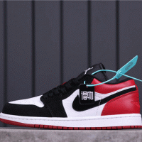 53USD Air Jordan 1 Low Black Toe 553558-116 36-46