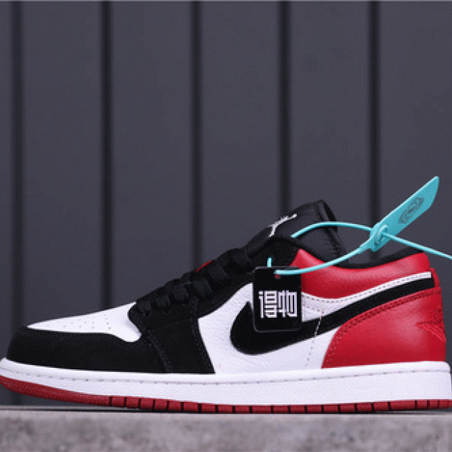 Top replicas 53USD Air Jordan 1 Low Black Toe 553558-116 36-46