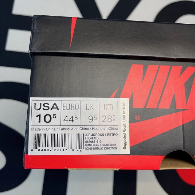 AJ1 Retro High Bred Toe Size 36 to 47.5 Authentic Grade image