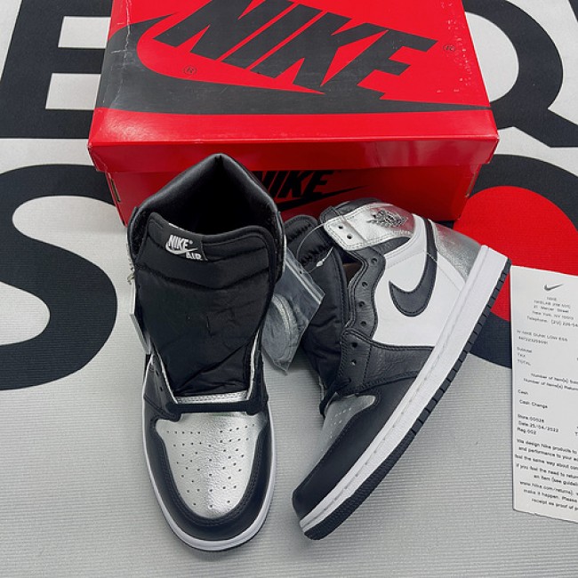 Authentic AJ1 Retro High Og Silver Toe Size 36 to 47.5 Authentic Grade