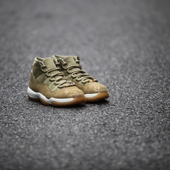 Air Jordan 11 Gold Pearl Olive Lux for Women and Men including half size Air Jordan, Sneakers, Air Jordan 11 image