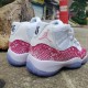 Top replicas AIR JORDAN11 AJ 11 pink snake women's shoes white gray snake men's shoes