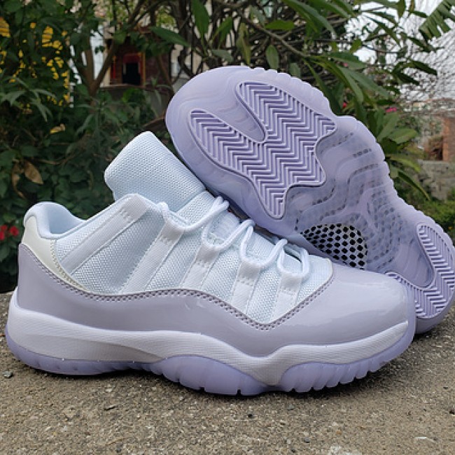 Original AIR JORDAN11LOw AJ 11 low top white pink purple men's and women's shoes for Women and Men