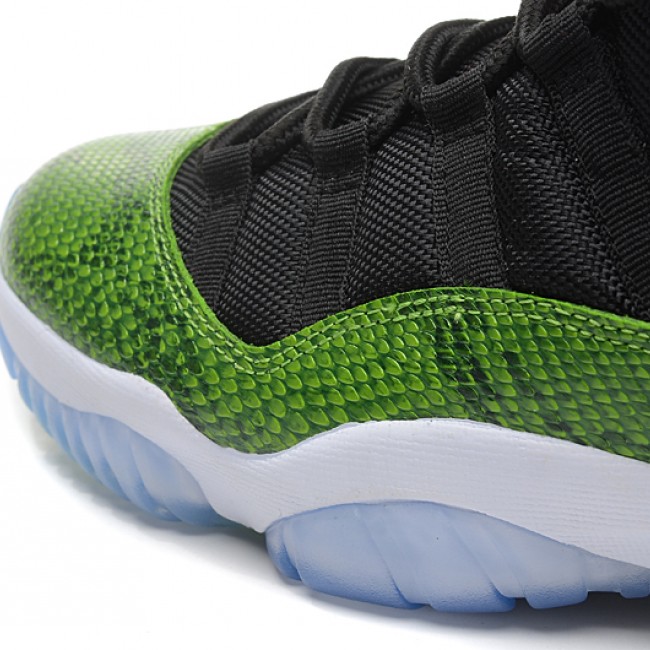 Authentic AJ 11 Low Top Super A Green Snake Skin 