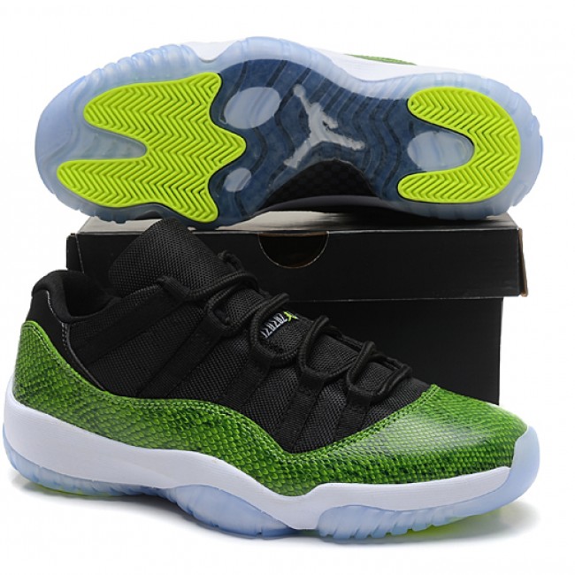 Authentic AJ 11 Low Top Super A Green Snake Skin 