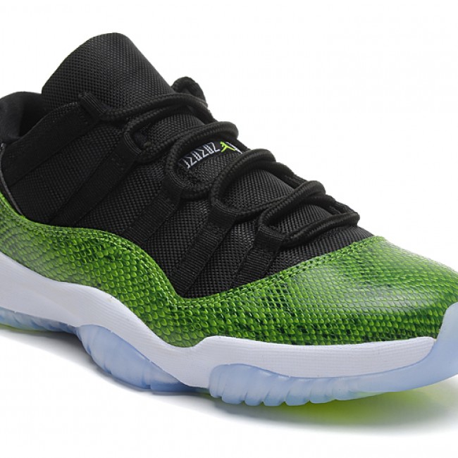 Authentic AJ 11 Low Top Super A Green Snake Skin 