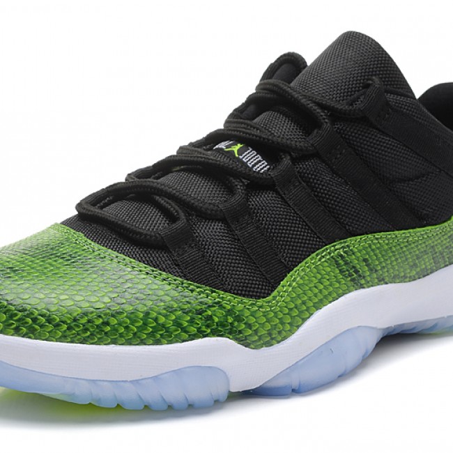 Authentic AJ 11 Low Top Super A Green Snake Skin 