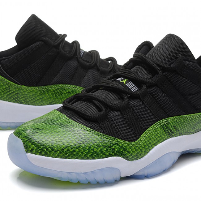 Authentic AJ 11 Low Top Super A Green Snake Skin 