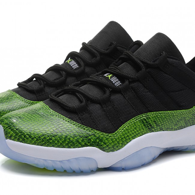 Authentic AJ 11 Low Top Super A Green Snake Skin 