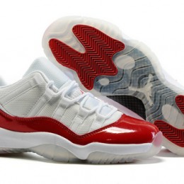 AJ11 White Red AJ11 Low Varsity Red Plain Shoes for men and women for Women and Men