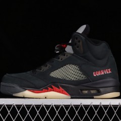 AIR JORDAN 5 GORE-TEX OFF-NOIR FIRE RED BLACK MUSLIN DR0092-001