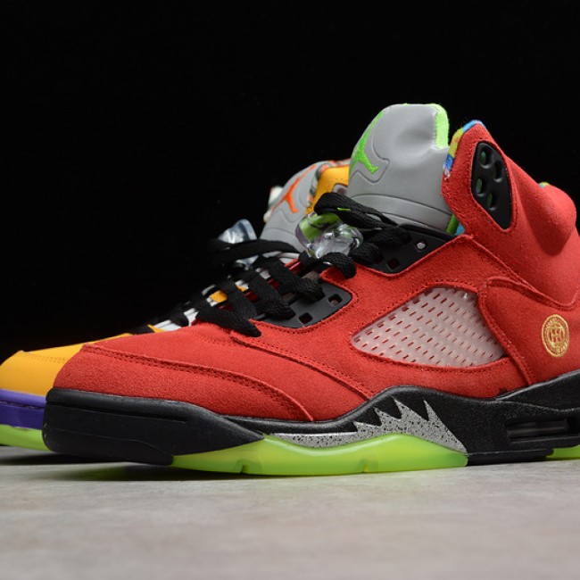 Authentic AIR JORDAN 5 WHAT THE VARSITY MAIZE COURT PURPLE-GHOST GREEN-SOLAR ORANGE CZ5725-700