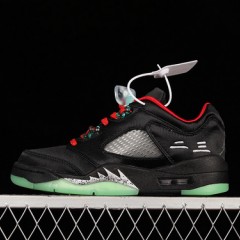 CLOT X AIR JORDAN 5 RETRO LOW JADE BLACK CLASSIC JADE FIRE RED METALLIC SILVER DM4640-036