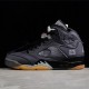 Original OW X AIR JORDAN 5 RETRO SP MUSLIN BLACK FIRE RED MUSLIN CT8480-001