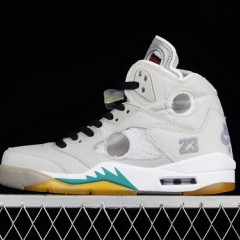 OW X AIR JORDAN 5 RETRO SP WHITE BLACK PURPLE-YELLOW CT8480-105