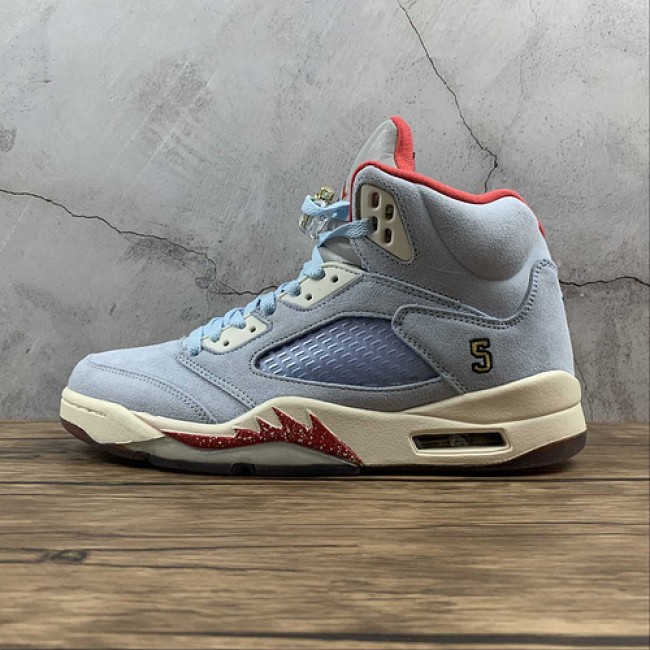 TROPHY ROOM X AIR JORDAN 5 RETRO ICE BLUE SAIL-METALLIC GOLD-UNIVERSITY RED CI1899-400 Air Jordan, Sneakers, Air Jordan 5 image