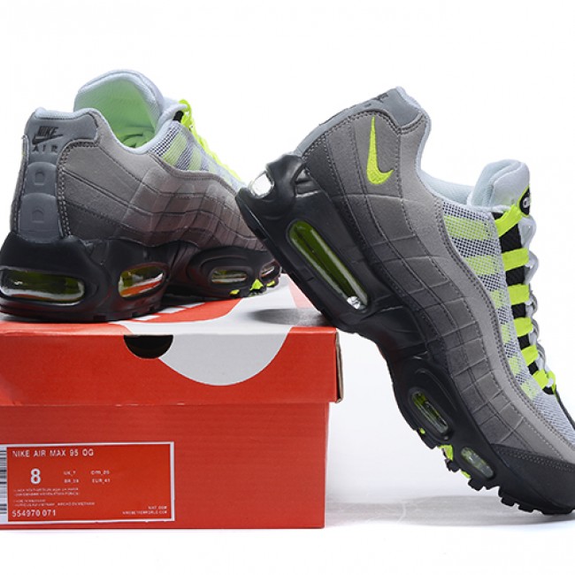 AAA Nike WMNS Air Max 95 Essential Air Cushion Retro Jogging Versatile Shoe Grey Green Black 554970-07 36-46