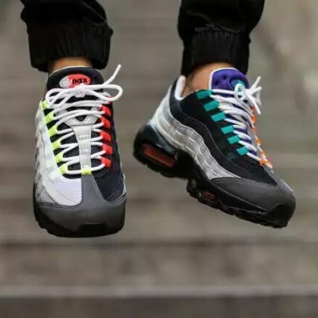 AAA Nike WMNS Air Max 95 Essential Air Cushion Retro Jogging Versatile Shoe Grey Green Black 554970-07 36-46