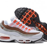 Nike wmns air max 95 essential air cushion retro jogging versatile shoe Orange Red Grey White 307960-102 for Women