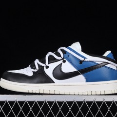 Dunk Low White Blue Black Hook Custom Deconstructed Strap Casual Board Shoes DJ6188-100