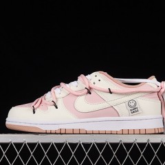 Dunk Low White Pink Custom Deconstructed Strap Casual Board Shoes DD1503-118