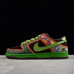 Nike SB Dunk Low De La Soul Dunk Series Low Top Casual Sports Skateboarding Shoe Brown Green Sunflower 789841-332