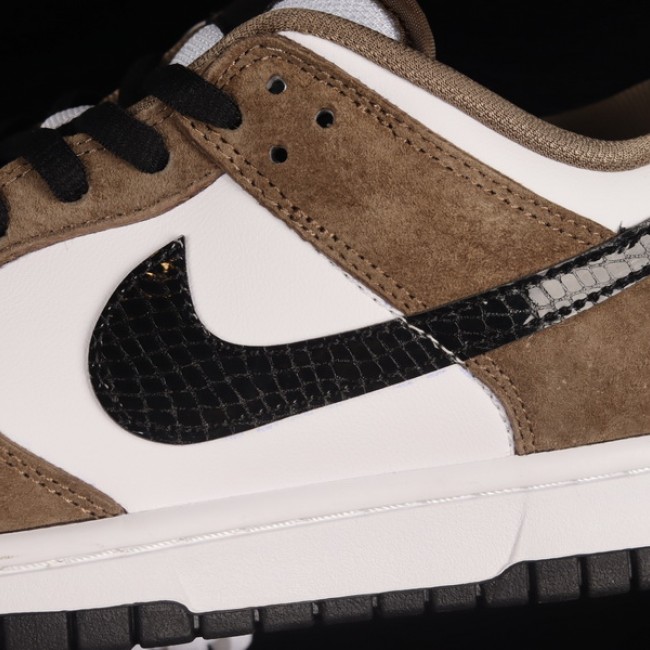 Nike SB Dunk Low Pro Trail End Brown Suede Brown White Black Snake Nike SB Dunk Series Low Top Casual Sports Skateboarding Shoe 304292-102 image