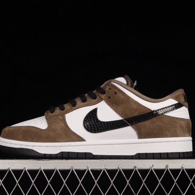 Nike SB Dunk Low Pro Trail End Brown Suede Brown White Black Snake Nike SB Dunk Series Low Top Casual Sports Skateboarding Shoe 304292-102 image