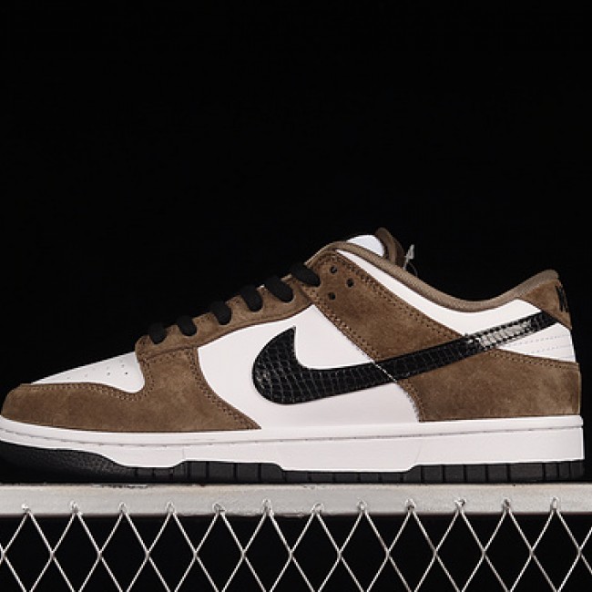 Nike SB Dunk Low Pro Trail End Brown Suede Brown White Black Snake Nike SB Dunk Series Low Top Casual Sports Skateboarding Shoe 304292-102 image