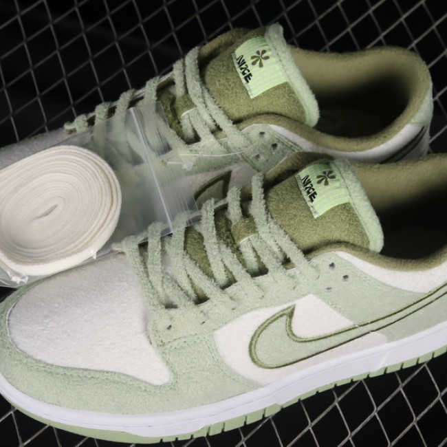 Original Nike SB Dunk Low Wool White Green Nike SB Low Top Sports Casual Shoes DQ7579-300