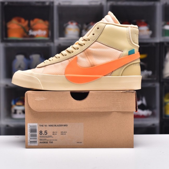 Original OW X N Blazer Mid OW Co branded Pioneer High Top Casual Shoe AA3832-700