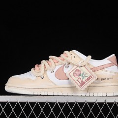 Women Nike Dunk Low ESS Custom Vibe Style Old Oxidized Deconstructed Rose Cloth Stick Low Top Casual Board Shoes DH9765-100