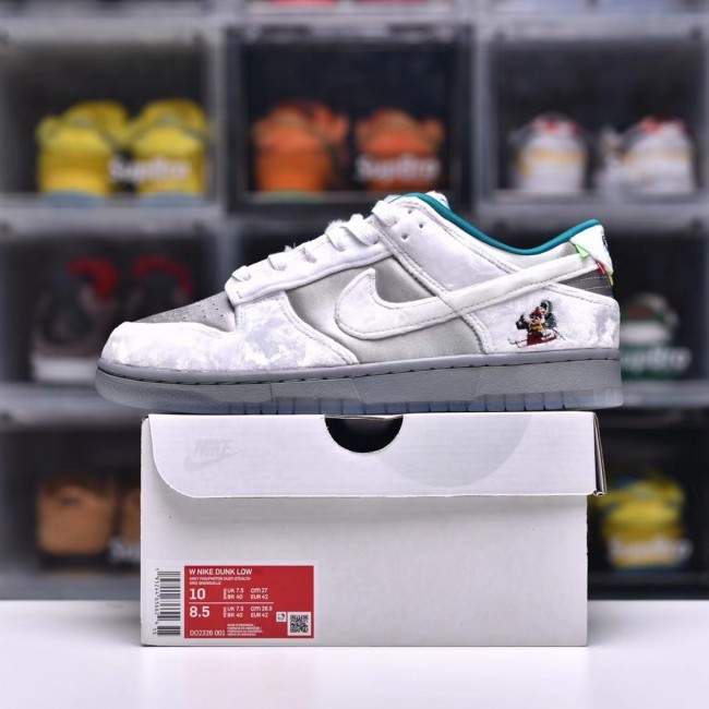 Top grade YS version Dunk Low ICE Ice and Snow Qiyuan Suede Nike SB Buckle Broken Backboard Fashion Casual Cricket Shoes DO2326-001